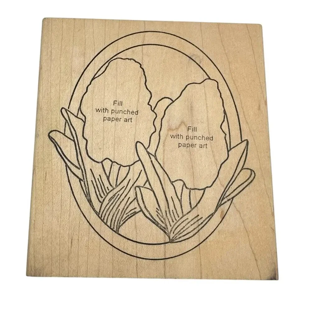 VTG Large Rubber Stamp Hyacinth Floral 4 X 4.5 inch Punch Paper Crafts Scrapbook